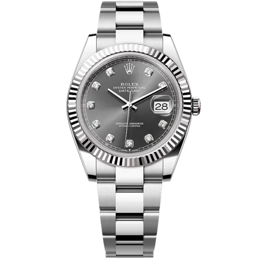 Rolex Datejust Ref. 126334G 41mm on Oyster Bracelet Grey Diamond Dial