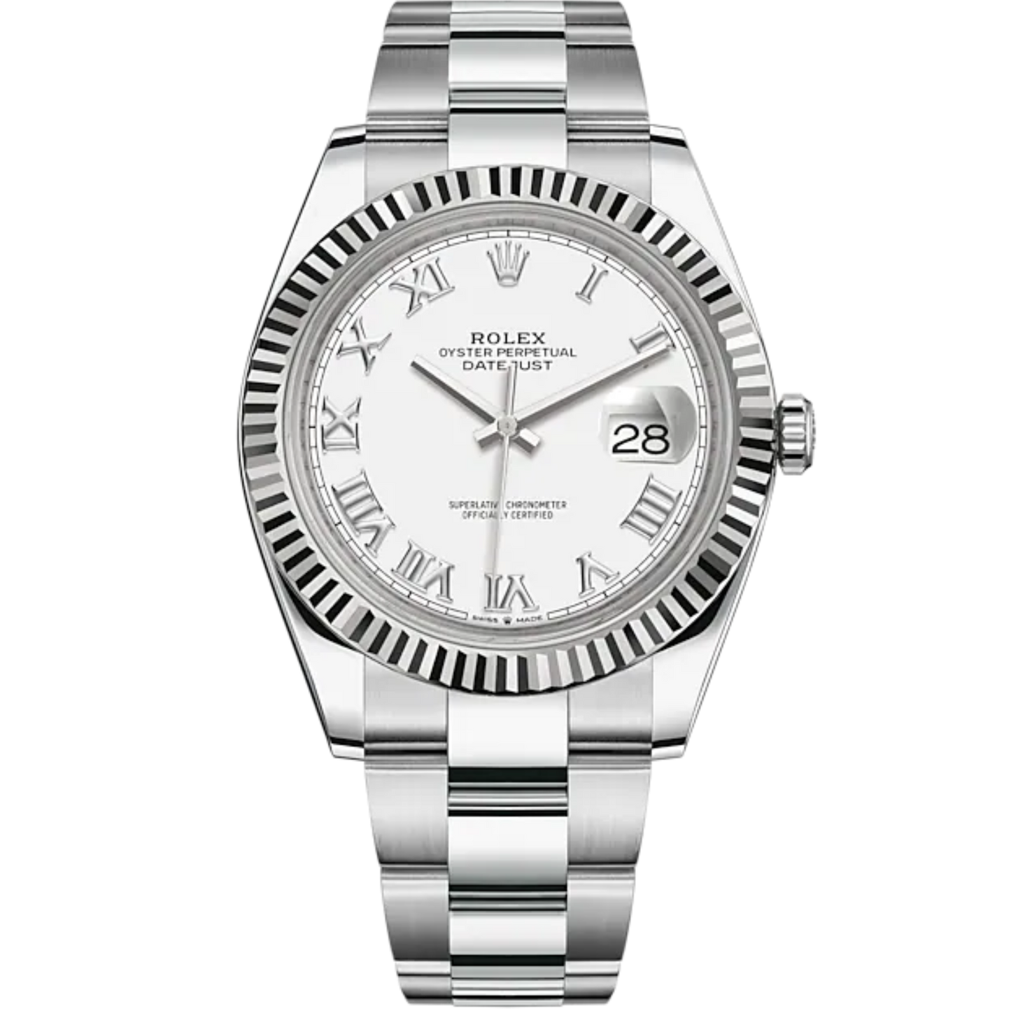 Rolex Datejust Ref. 126334 White Dial on Oyster Bracelet Fluted Bezel