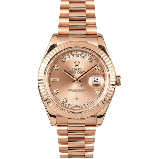Rolex 41mm Day Date Ref. 218235 Rose Gold Sundust Dial