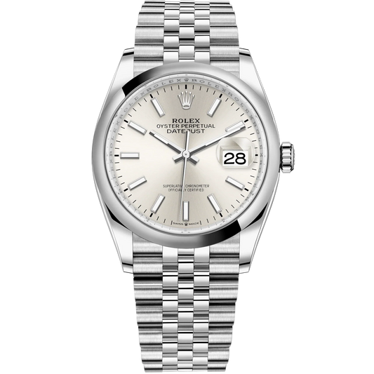 Rolex Datejust Ref. 126200 36MM Silver Stick Dial on Jubilee