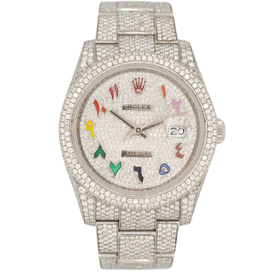 Rolex 36mm Datejust Ref. 126200 Bussdown Rainbow Arabic Numerals