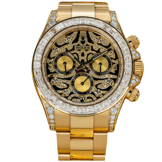 Rolex Daytona Ref. 116598TBR Full Yellow Gold Eye of The Tiger Pave Dial/Factory Set Bezel and Lugs
