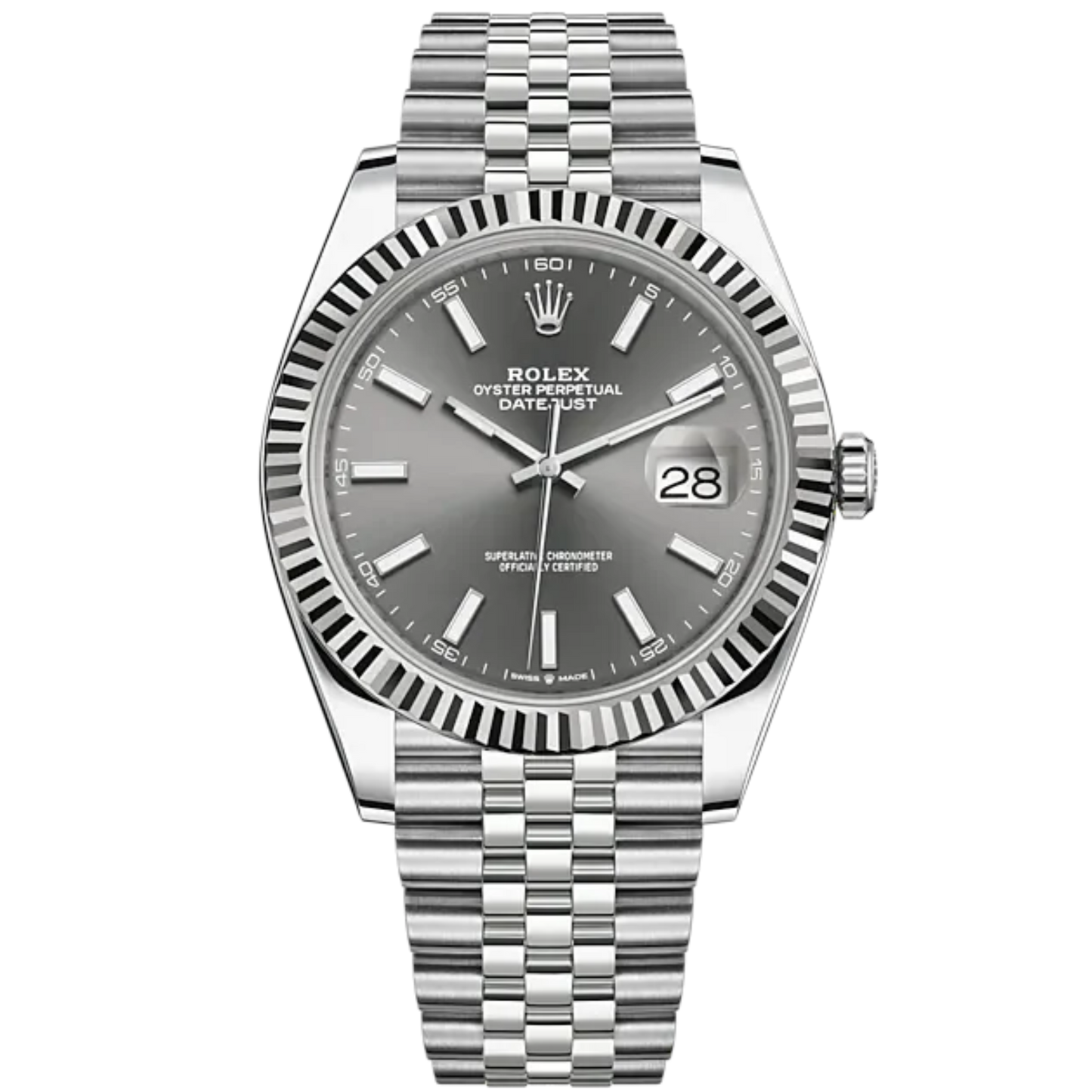 Rolex Datejust Ref. 126334 Stainless Steel Rhodium Stick Dial on Jubilee