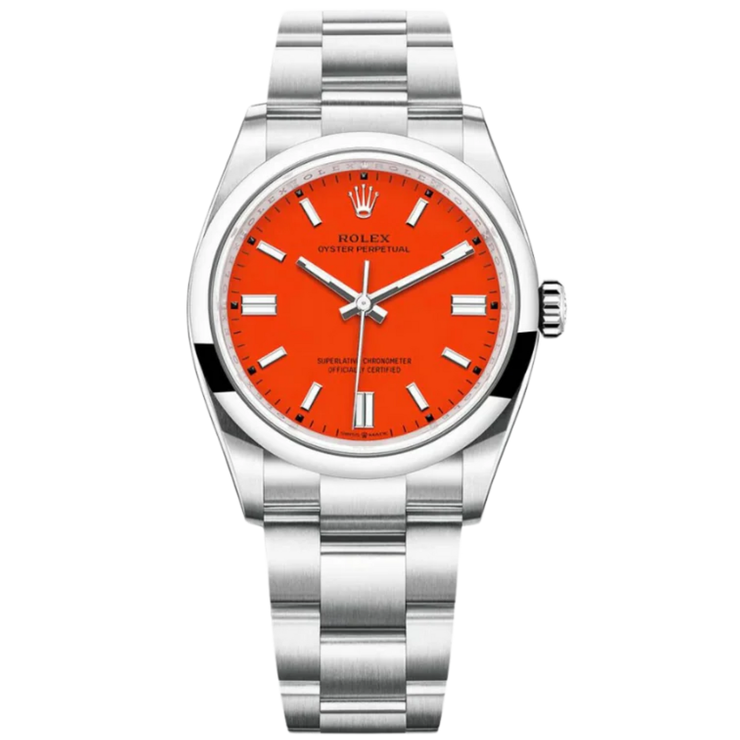 Rolex Oyster Perpetual Ref. 126000 36mm Coral Red Dial