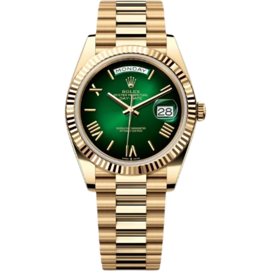 Rolex Day-Date Ref. 228238 40MM Yellow Gold Case Ombré Green Dial