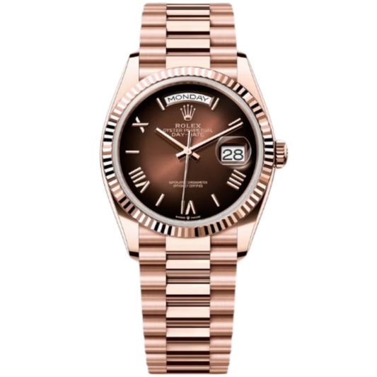 Rolex Day-Date Ref. 128235 36MM Everose Gold Case Ombré Brown Dial