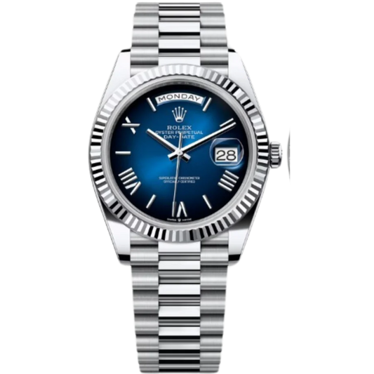 Rolex Day-Date Ref. 228236 40MM Platinum Case Ombré Blue Dial