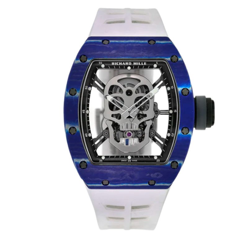 RM 52-01 Tourbillon Skull Automatic Rubber Blue Quartz Case