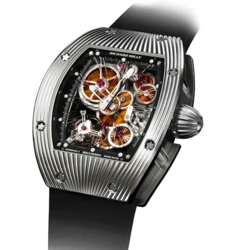 RM 018 Tourbillon Boucheron Black Rubber Strap White Gold Case