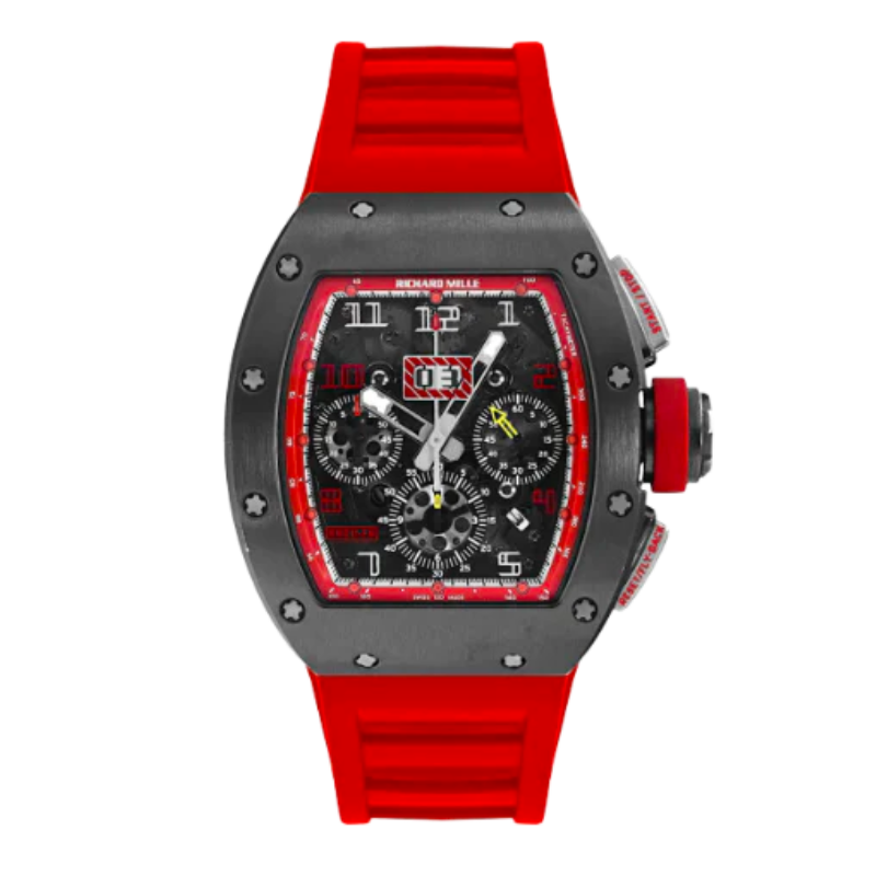 RM 011 Felipe Massa Titanium and Red Rubber Strap Titanium Case