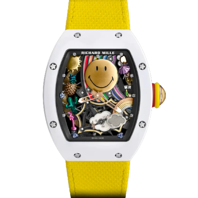RM 88 Smiley Automatic Yellow Bracelet Rose Gold Case