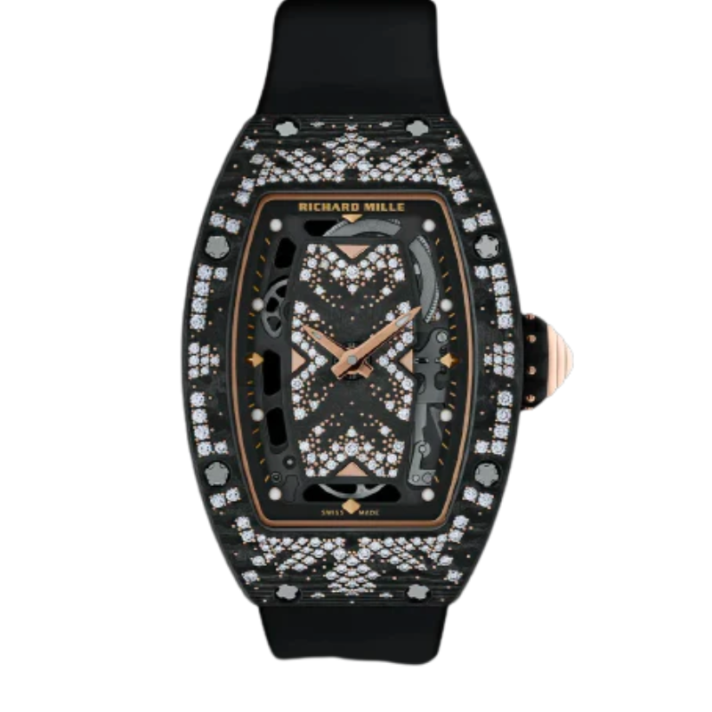 RM 07-01 Automatic Winding Intergalactic Rubber Strap Carbon TPT With 5N Red Gold Accents Case