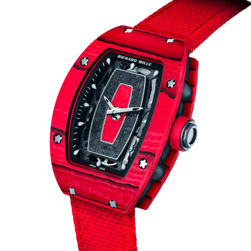 RM 07-01 Red TPT Quartz Skeleton Dial Automatic Rubber Carbon Case