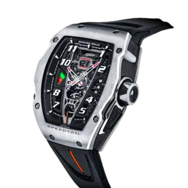 RM 40-01 McLaren Speedtail Automatic Winding Tourbillon Black Rubber Titanium Case