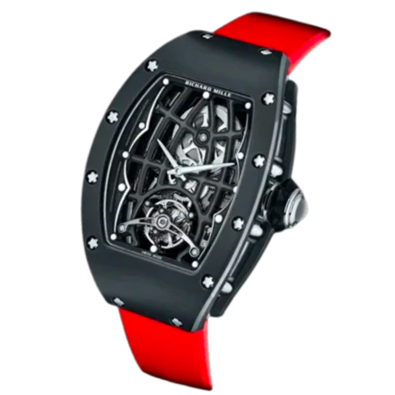 RM 74-02 Tourbillon Automatic Red Rubber Strap Ceramic Case