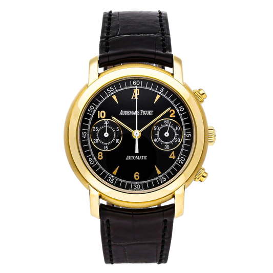 25859BA.OO.D001CR.01 Yellow Gold Jules Audemars Chronograph Black Dial (Watch only)