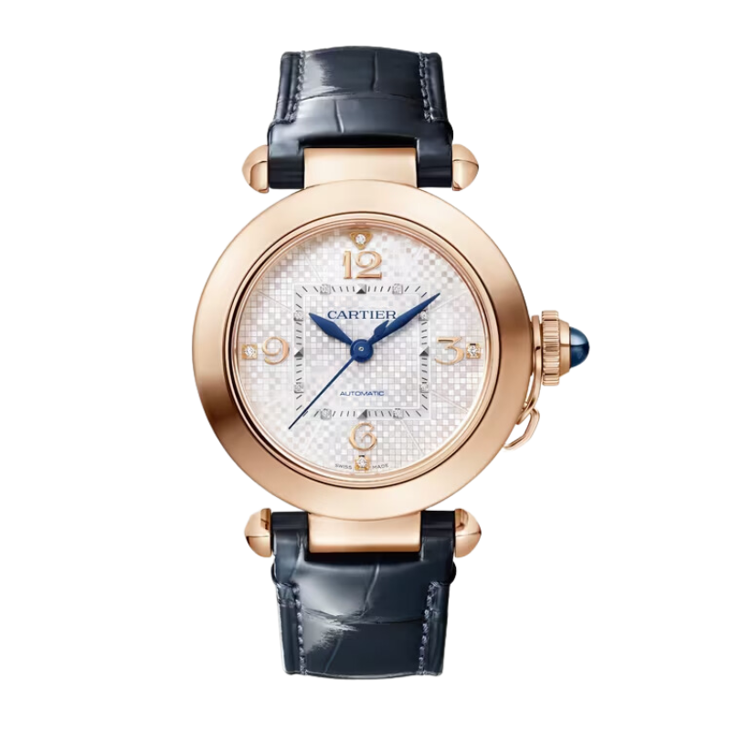 PASHA DE CARTIER 35 MM 18K ROSE GOLD WITH SILVER ENGRAVED DIAL