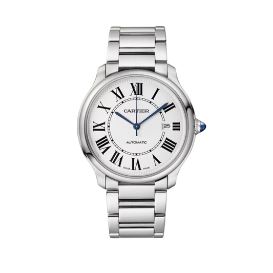 RONDE MUST DE CARTIER 40 MM STAINLESS STEEL WITH SANDBLASTED SILVER DIAL