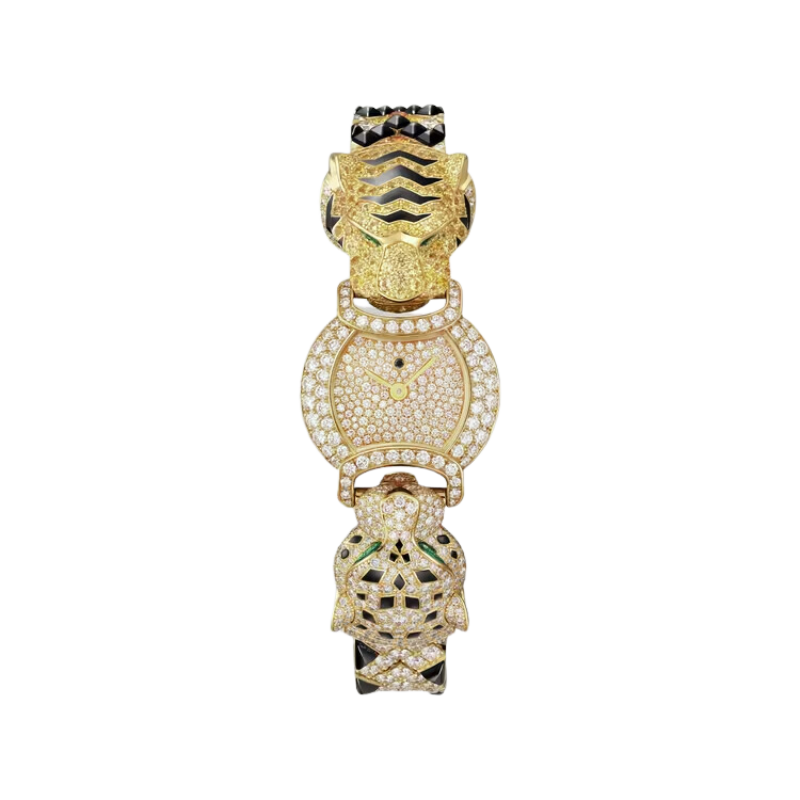 INDOMPTABLES DE CARTIER TIGER MOTIF 22 MM 18K YELLOW GOLD WITH YELLOW GOLD DIAL