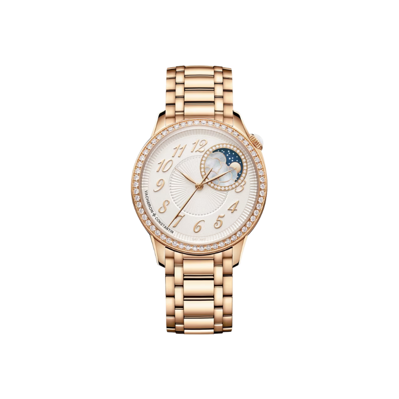 EGERIE MOON PHASE 37 MM 18K PINK GOLD WITH CLOUDS MOTHER OF PEARL DIAL