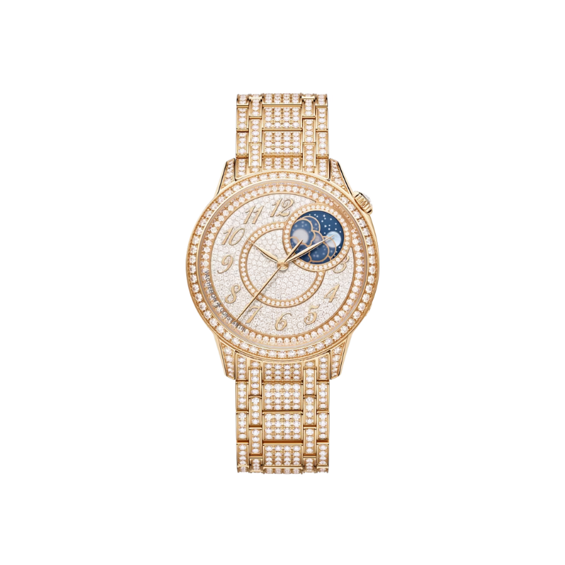 EGERIE MOON PHASE JEWELLERY 37 MM 18K ROSE GOLD WITH WHITE GOLD DIAL