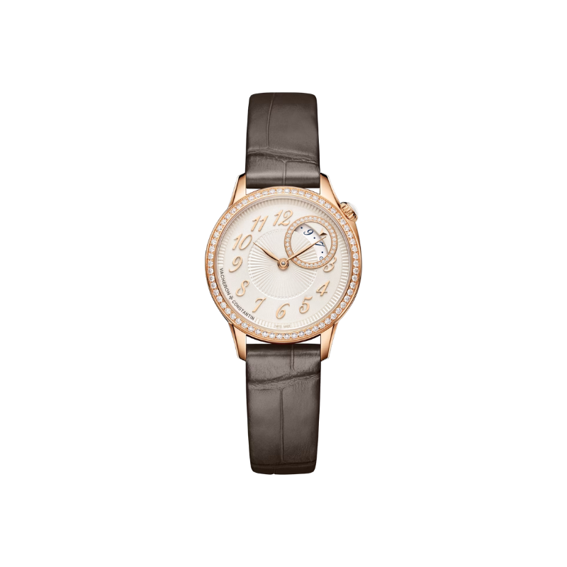 EGERIE QUARTZ PHASE 30 MM PINK GOLD WITH BRASS DIAL