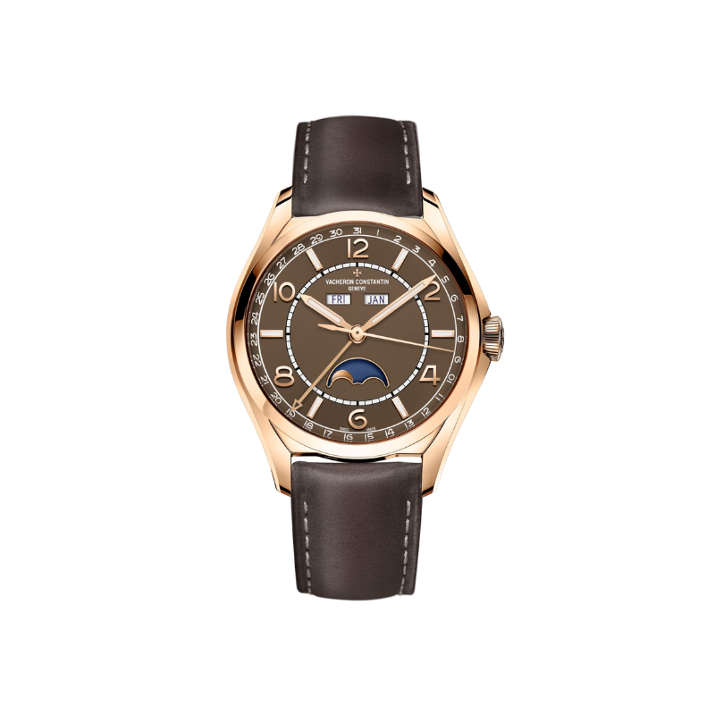 FIFTYSIX COMPLETE CALENDAR 40 MM PINK GOLD WITH BROWN BRASS DIAL