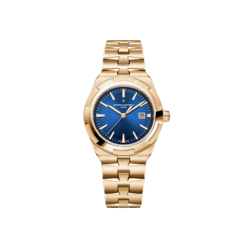 OVERSEAS SELF-WINDING 34 MM 18K PINK GOLD WITH BLUE BRASS DIAL