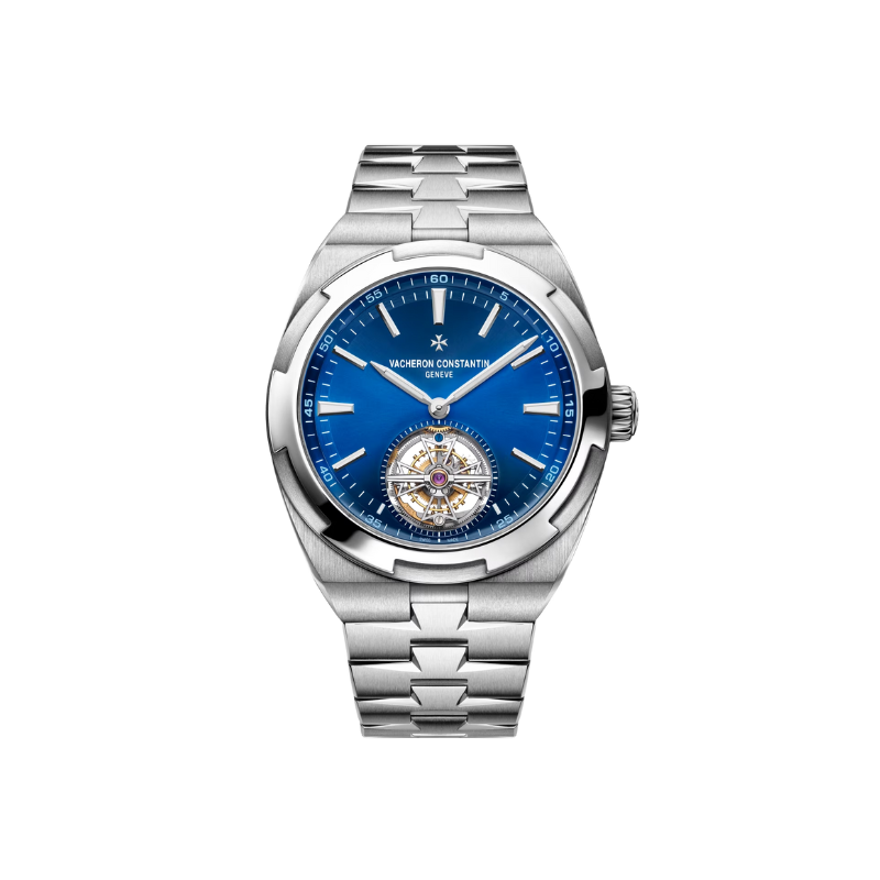 OVERSEAS TOURBILLON 42 MM STAINLESS STEEL WITH BLUE BRASS DIAL