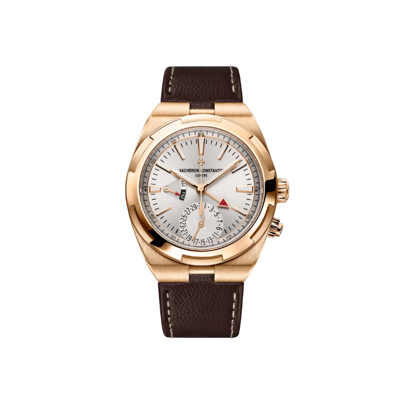 OVERSEAS DUAL TIME 41 MM PINK GOLD WITH WHITE BRASS DIAL