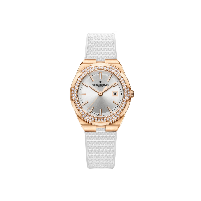 OVERSEAS QUARTZ 33 MM 18K 5N PINK GOLD WITH SILVER DIAL