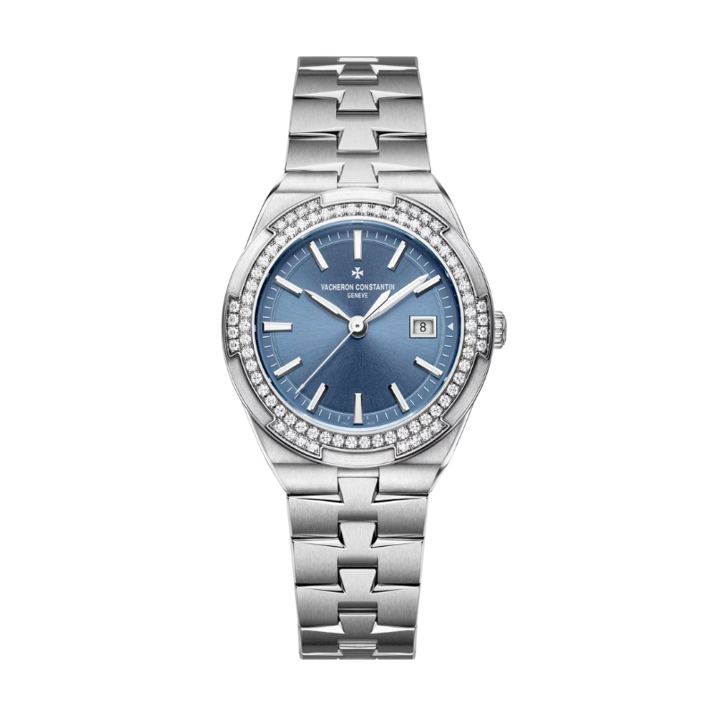 OVERSEAS QUARTZ 33 MM STAINLESS STEEL WITH BLUE BRASS DIAL