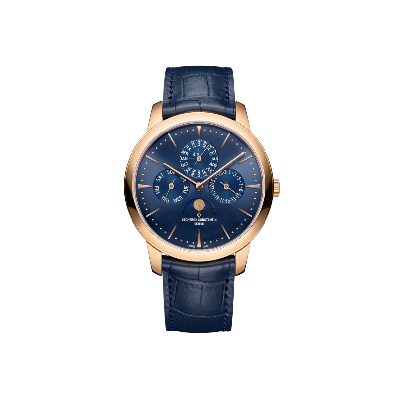 PATRIMONY PERPETUAL CALENDAR ULTRA-THIN 41 MM PINK GOLD WITH BLUE BRASS DIAL