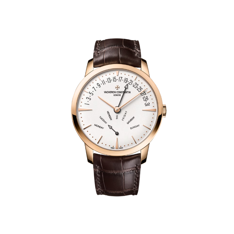 PATRIMONY MOON PHASE RETROGRADE DATE 42 MM PINK GOLD WITH WHITE BRASS DIAL