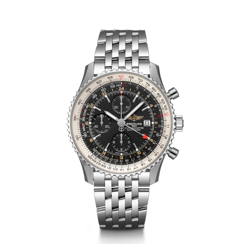 NAVITIMER CHRONOGRAPH GMT 46 MM STAINLESS STEEL WITH BLACK DIAL
