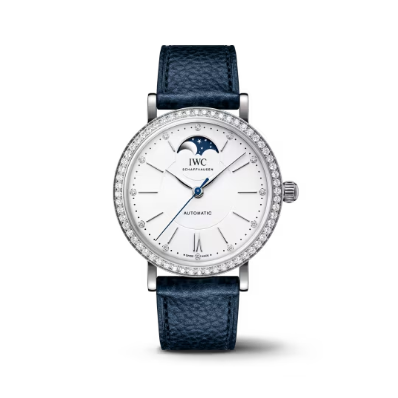 PORTOFINO AUTOMATIC MOON PHASE 37 MM STAINLESS STEEL WITH WHITE DIAL