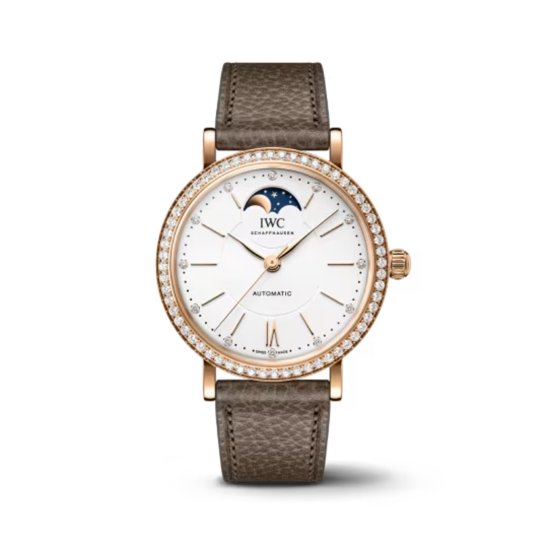 PORTOFINO AUTOMATIC MOON PHASE 37 MM GOLD WITH WHITE DIAL