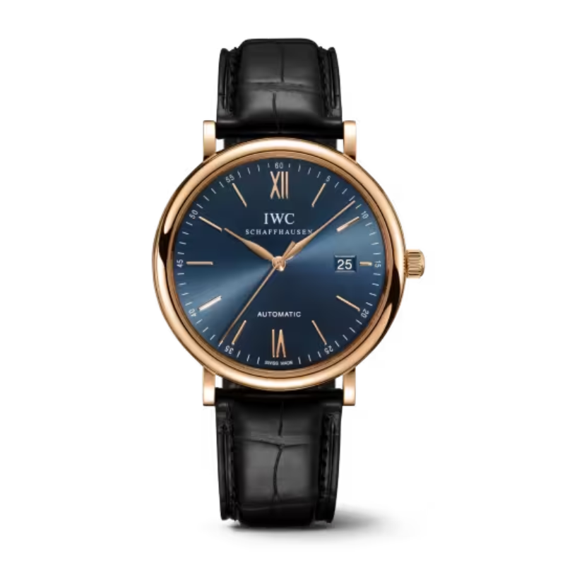 PORTOFINO AUTOMATIC 40 MM GOLD WITH BLUE DIAL