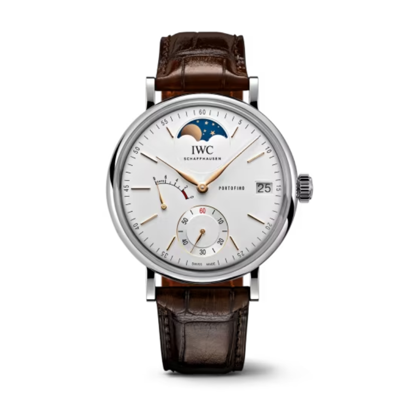 PORTOFINO HAND-WOUND MOON PHASE 45 MM STAINLESS STEEL WITH SILVER DIAL