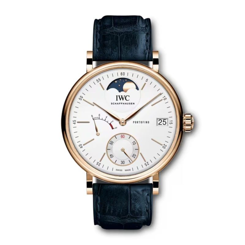 PORTOFINO HAND-WOUND MOON PHASE 45 MM GOLD WITH WHITE DIAL