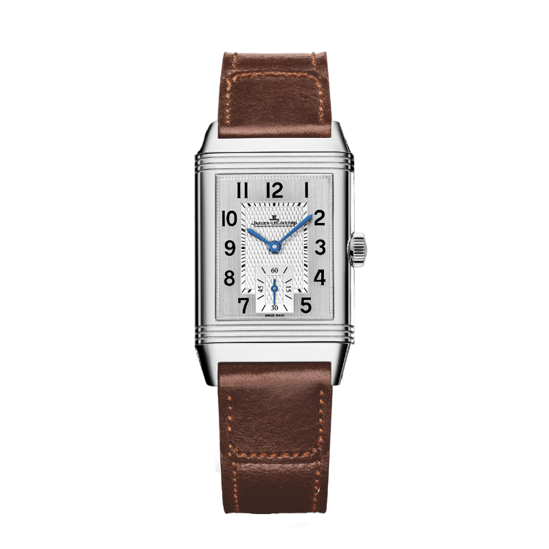 REVERSO CLASSIC DUOFACE SMALL SECONDS 43 MM STAINLESS STEEL WITH SILVER GREY AND BLACK GUILLOCHE DIAL