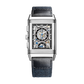 REVERSO TRIBUTE CHRONOGRAPH 49 MM STAINLESS STEEL WITH BLUE SUNRAY BRUSH AND BLACK OPALINE DIAL