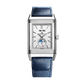 REVERSO TRIBUTE DUOFACE CALENDAR 49 MM STAINLESS STEEL WITH  SILVER GREY AND BLUE DIAL
