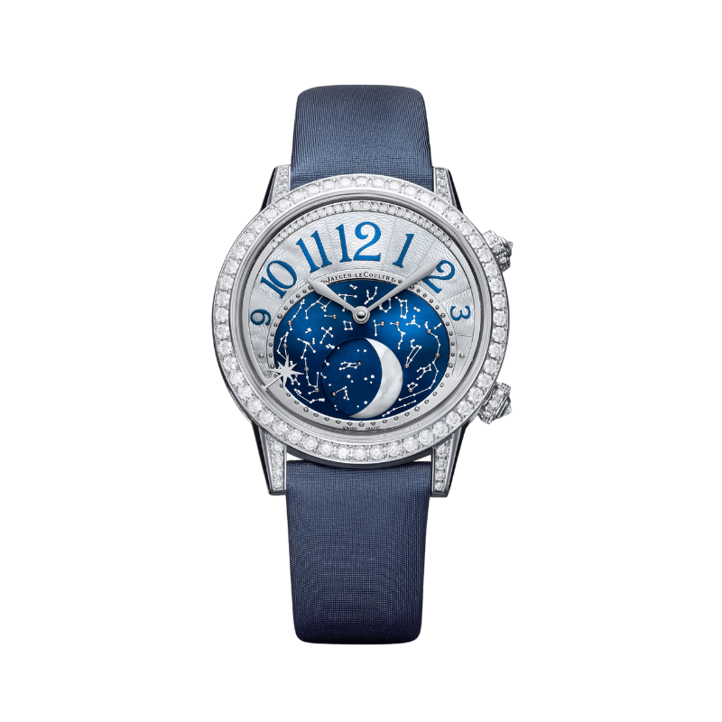 RENDEZ-VOUS JEWELLERY MOON 36 MM 18K WHITE GOLD WITH SILVER GREY GUILLOCHE DIAL
