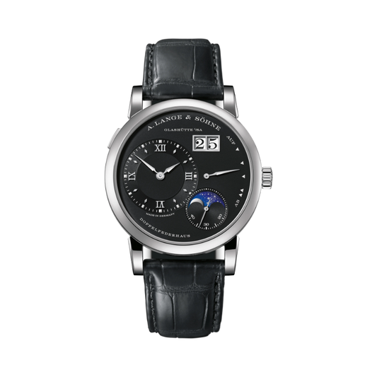 LANGE 1 MOON PHASE 192.029 38 MM 18K WHITE GOLD WITH BLACK DIAL
