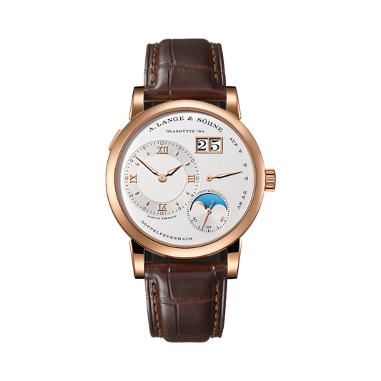 LANGE 1 MOON PHASE 192.032 38 MM 18K ROSE GOLD WITH ARGENTE DIAL