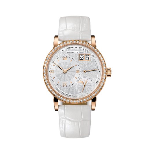 LITTLE LANGE 1 MOON PHASE 182.830 37 MM 18K ROSE GOLD WITH ARGENTE GUILLOCHE GOLD DIAL