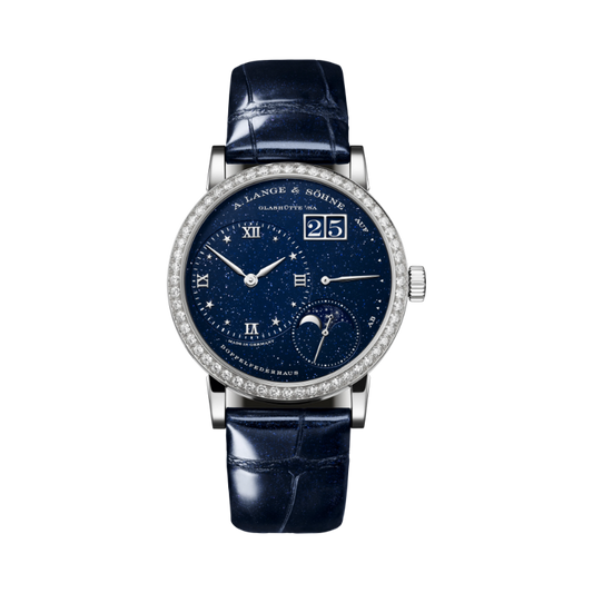 LITTLE LANGE 1 MOON PHASE 182.886 37 MM 18K WHITE GOLD WITH DARK-BLUE GOLD FLUX DIAL