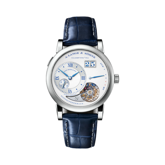 LANGE 1 TOURBILLON PERPETUAL CALENDAR “25th Anniversary” 722.066F 38 MM 18K WHITE GOLD WITH ARGENTE DIAL