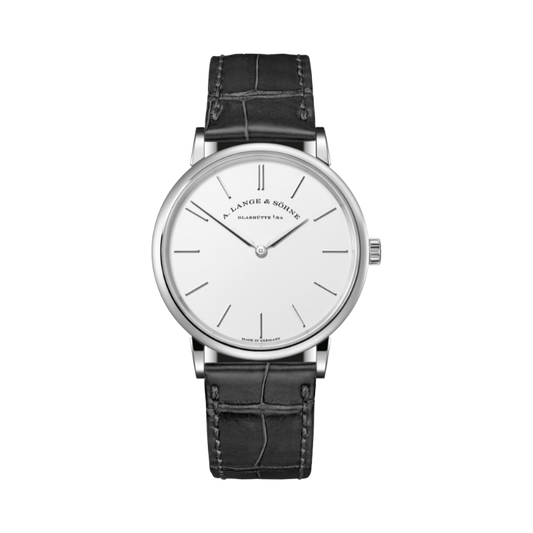 SAXONIA THIN 201.027 37 MM 18K WHITE GOLD WITH ARGENTE DIAL